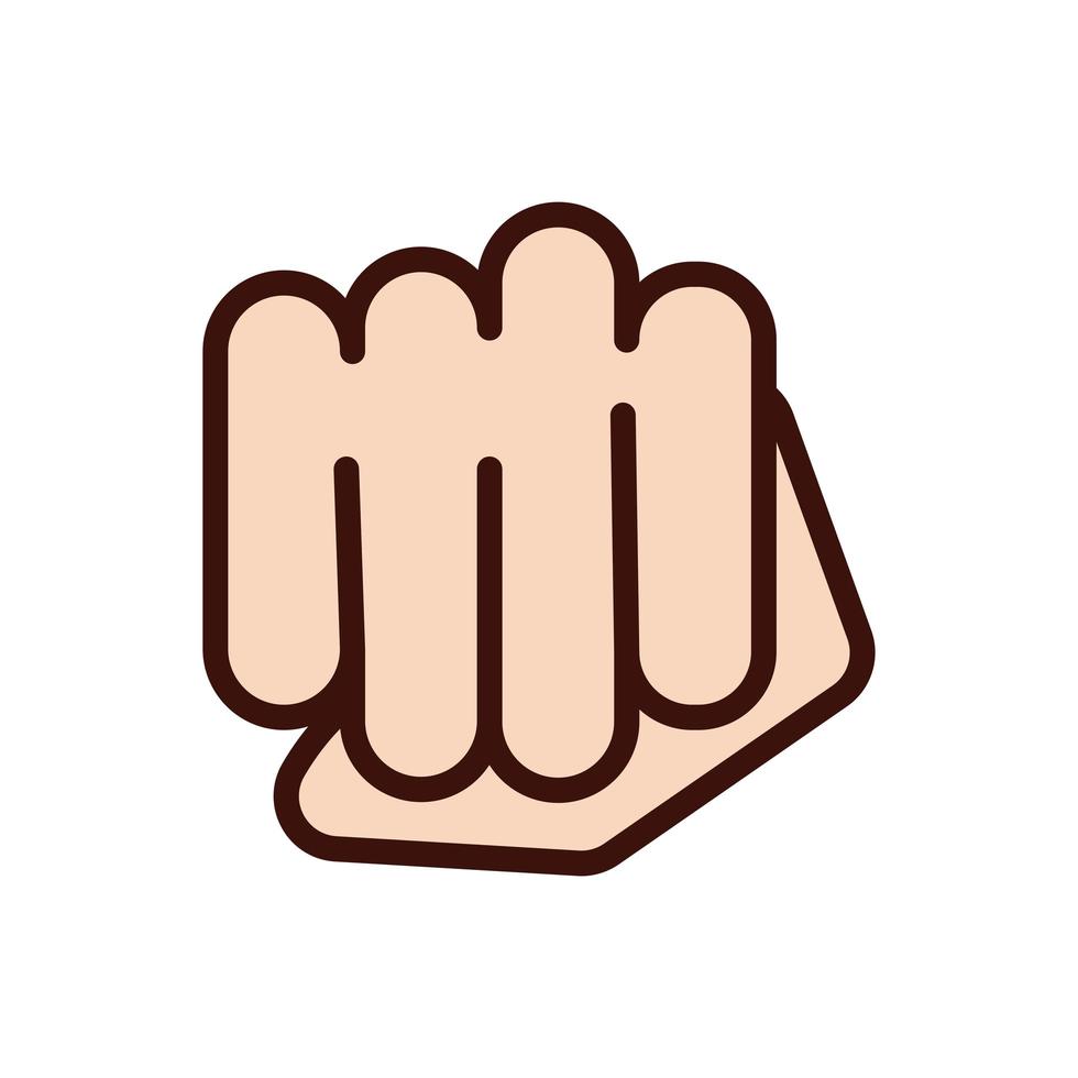 fist hand signal line and fill style vector