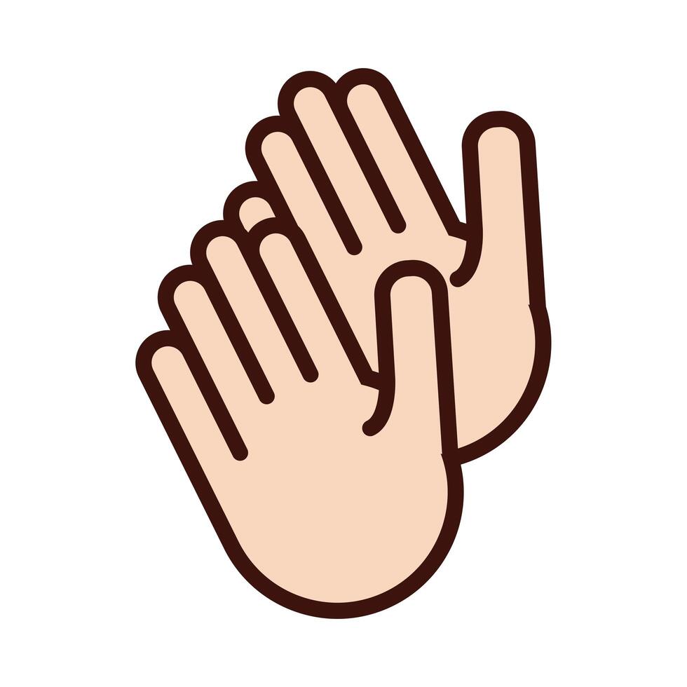 bumping hands signal line and fill style vector