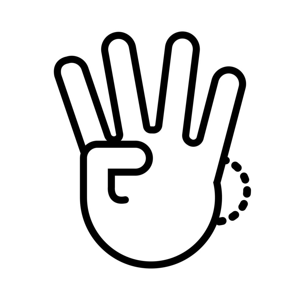 four hand signal line style vector