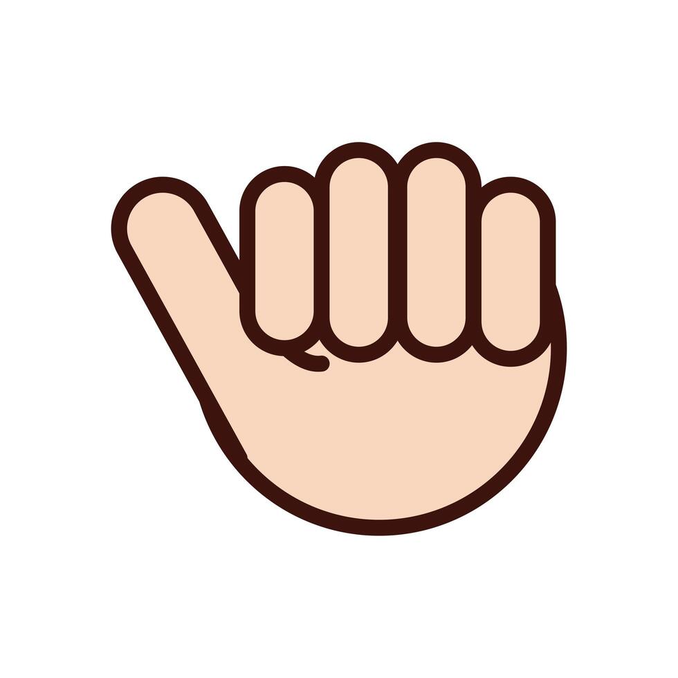 like hand signal line and fill style vector