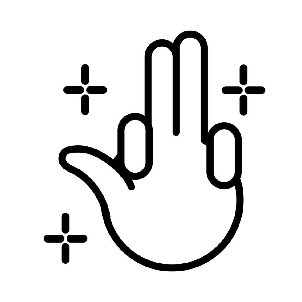 two hand signal line style vector