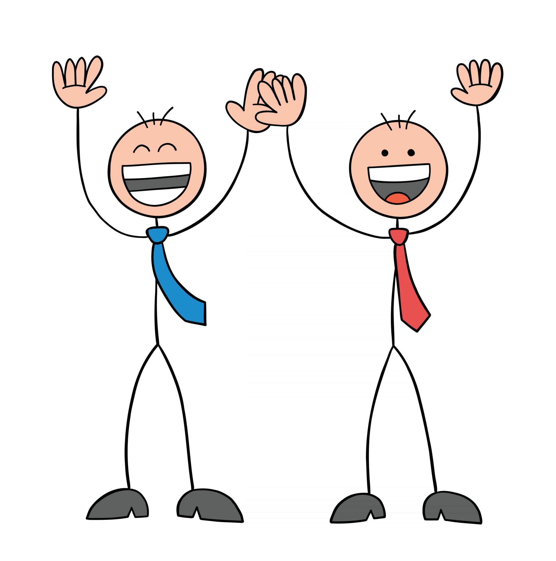 Stickman Businessman Characters Raise their Hands Up and they Are Very  Happy Vector Cartoon Illustration 2567675 Vector Art at Vecteezy