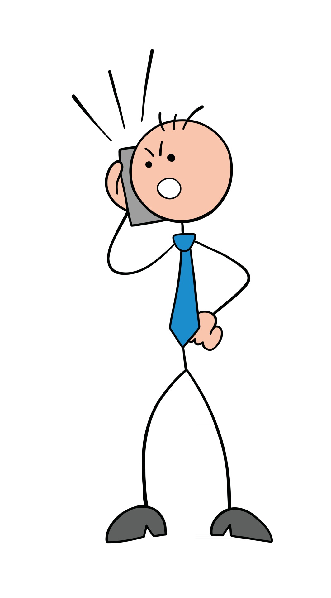Stickman Businessman Character Angry and Talking on the Phone Vector  Cartoon Illustration 2567697 Vector Art at Vecteezy