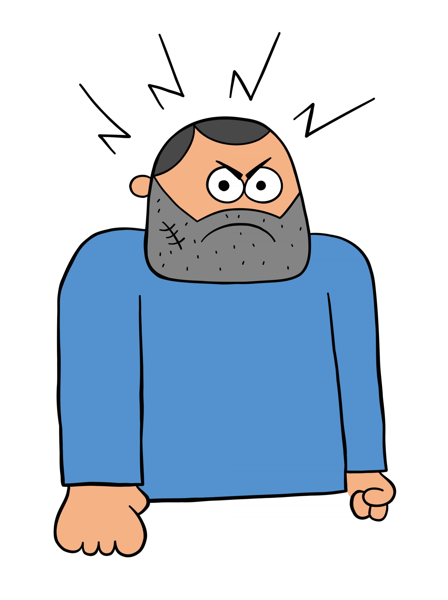 Cartoon Angry Bad Man Vector Illustration 2567721 Vector Art at Vecteezy