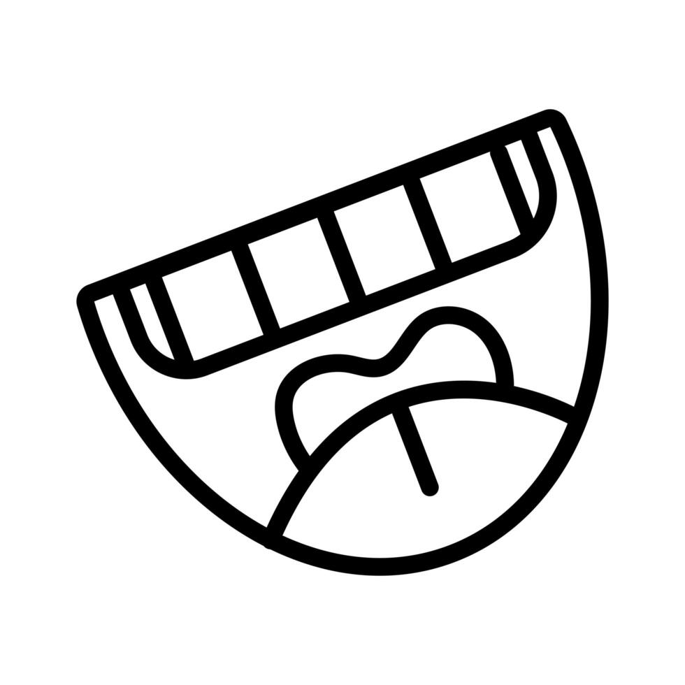 crazy mouth laughing line style icon vector