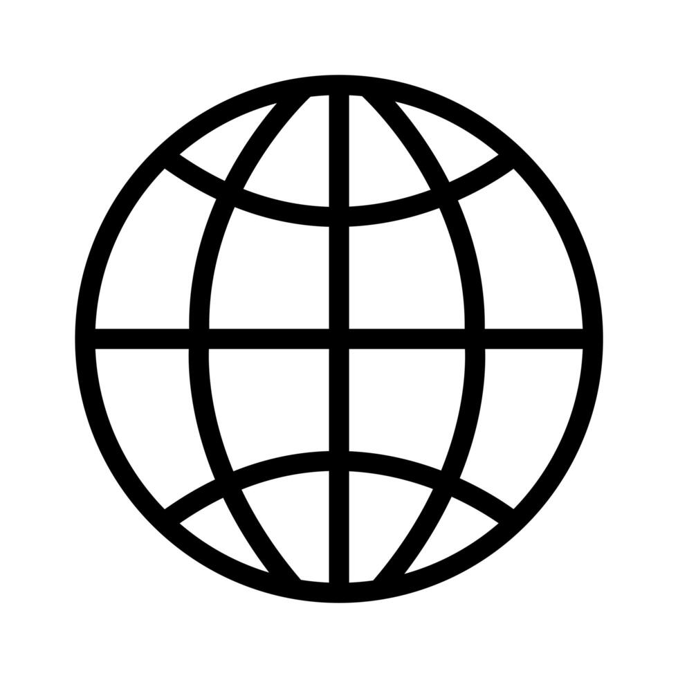 sphere planet line style icon vector