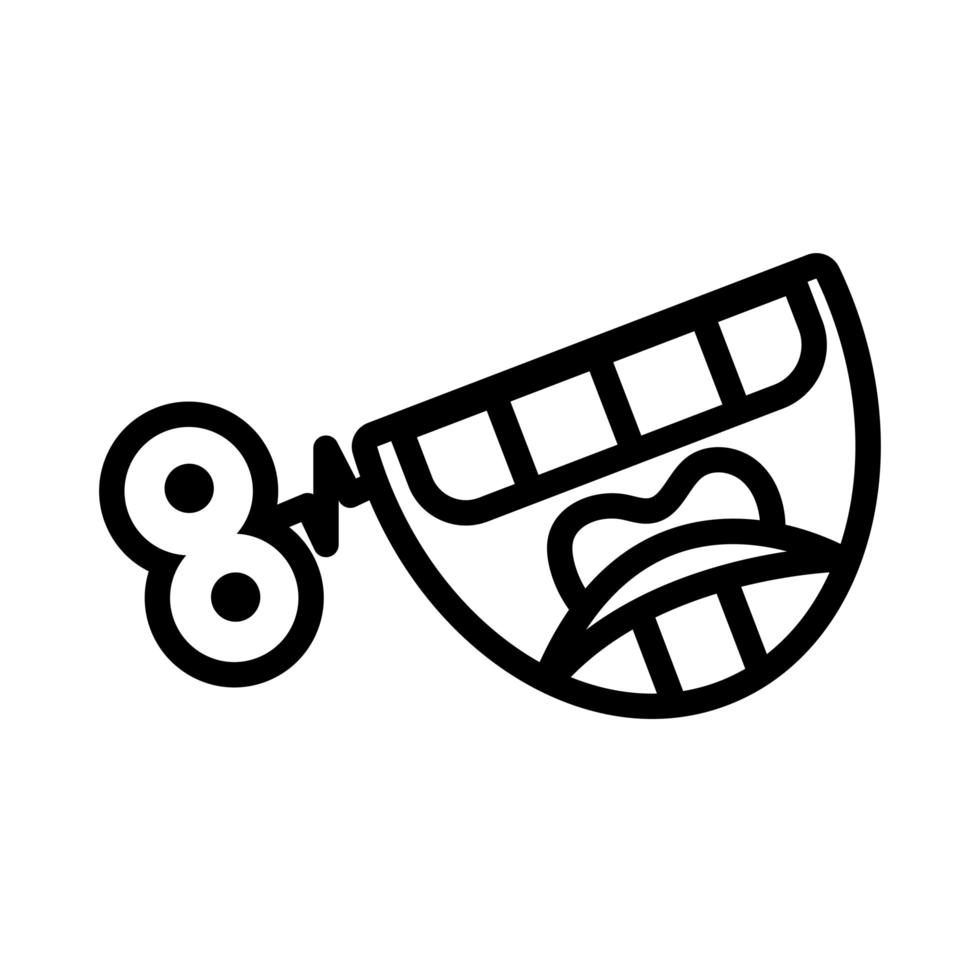 crazy mouth laughing line style icon vector