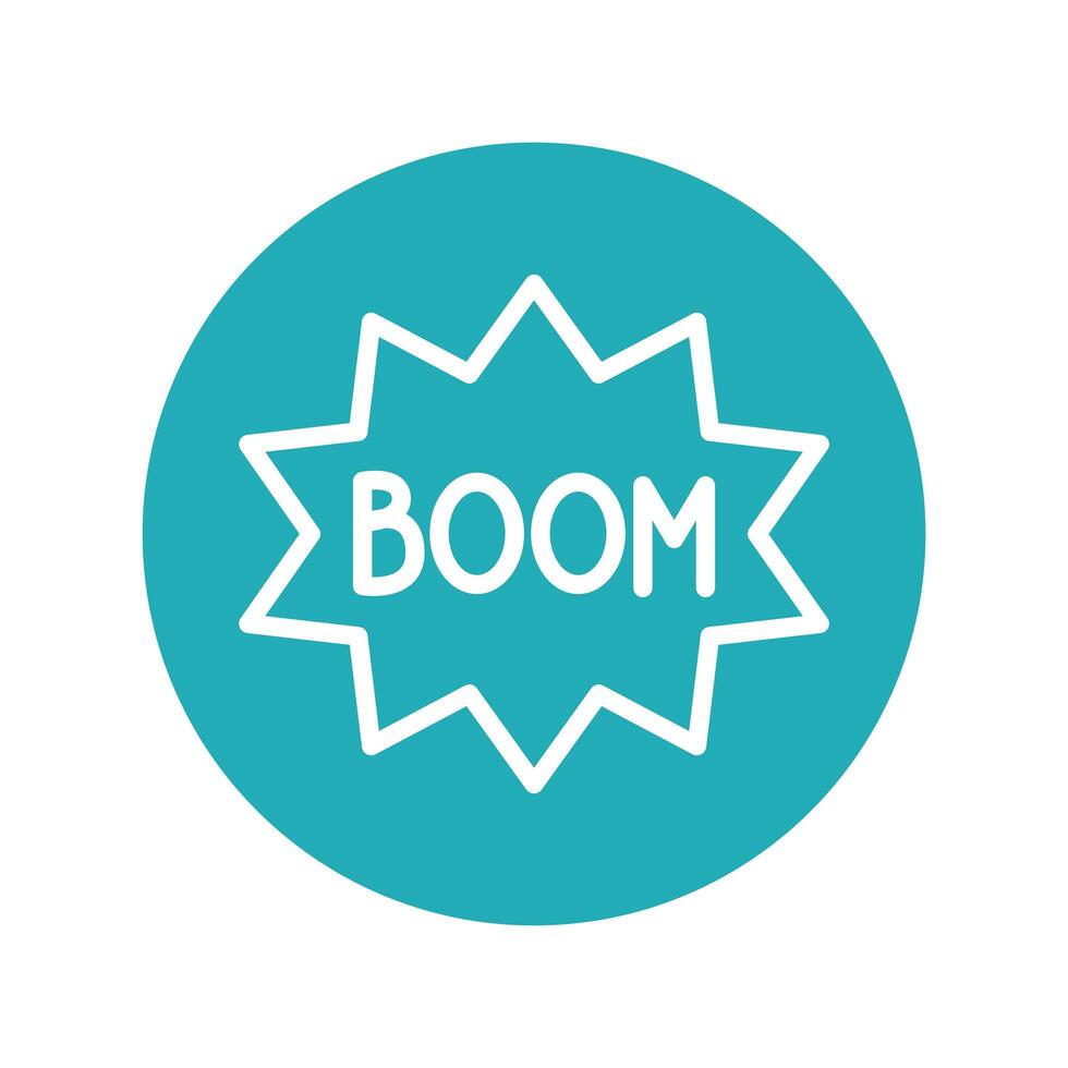 expression bubble with boom fools day line style vector