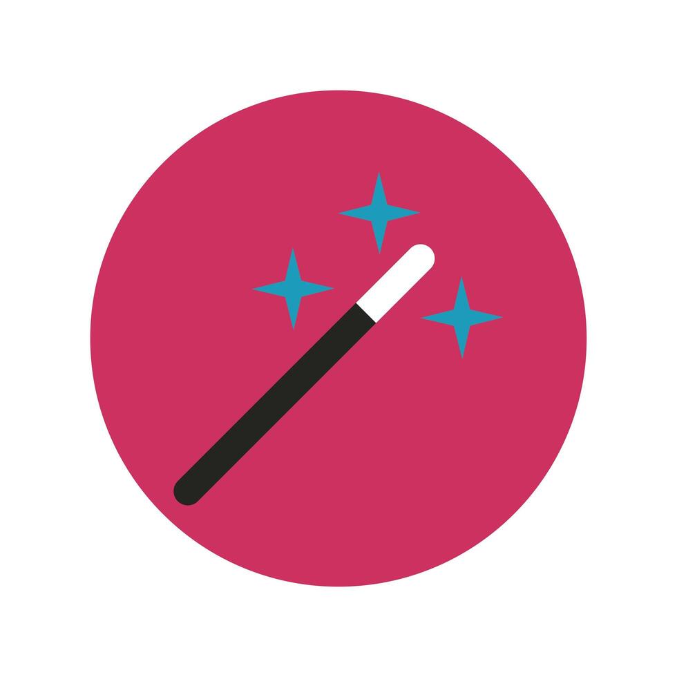 wand magic block and flat style icon vector