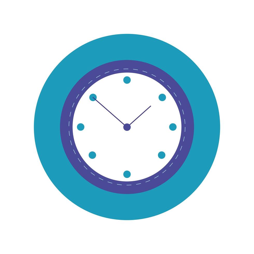 time clock watch block and flat style icon vector