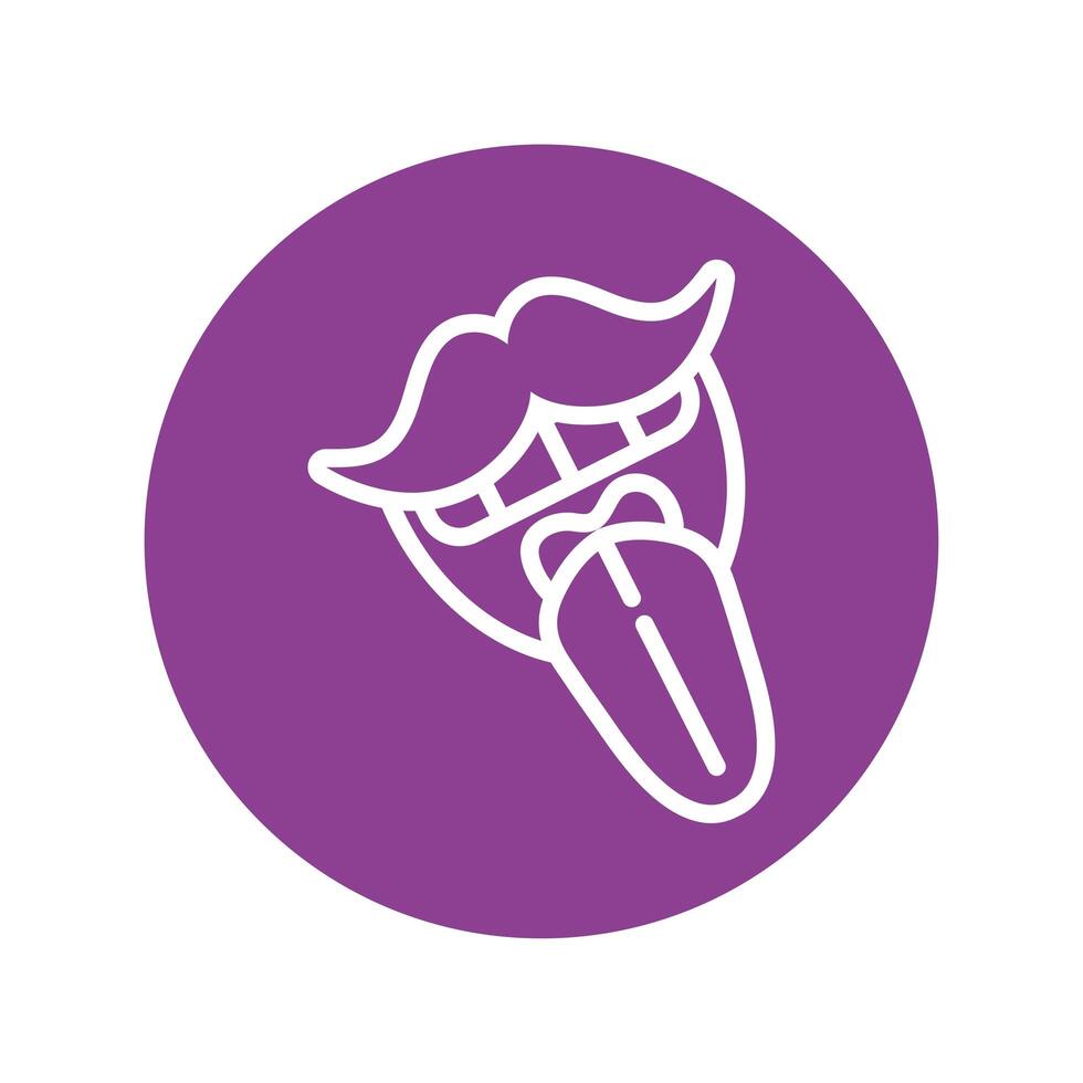 crazy mouth laughing line style icon vector