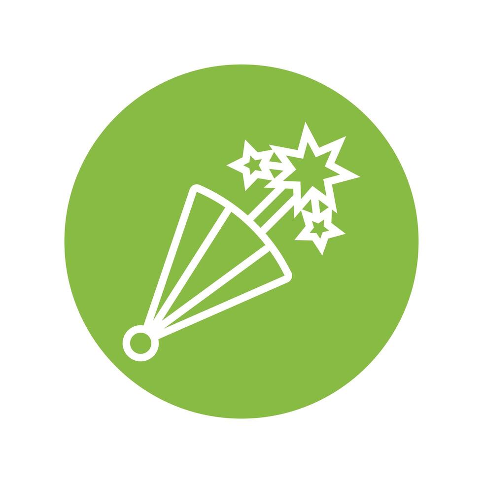 party cornet with stars line style icon vector