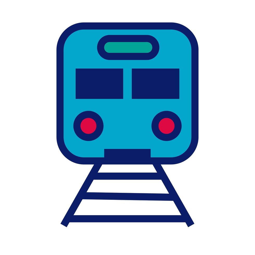 subway transport line and fill style icon vector
