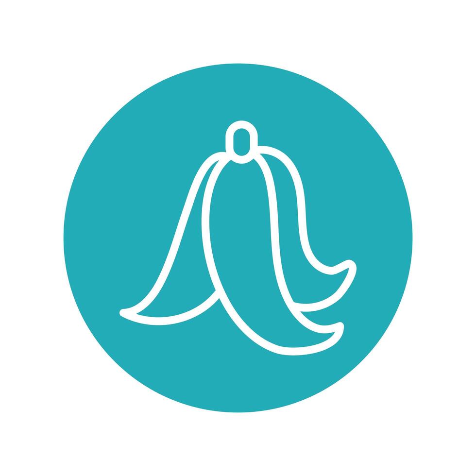 banana peel line style icon vector