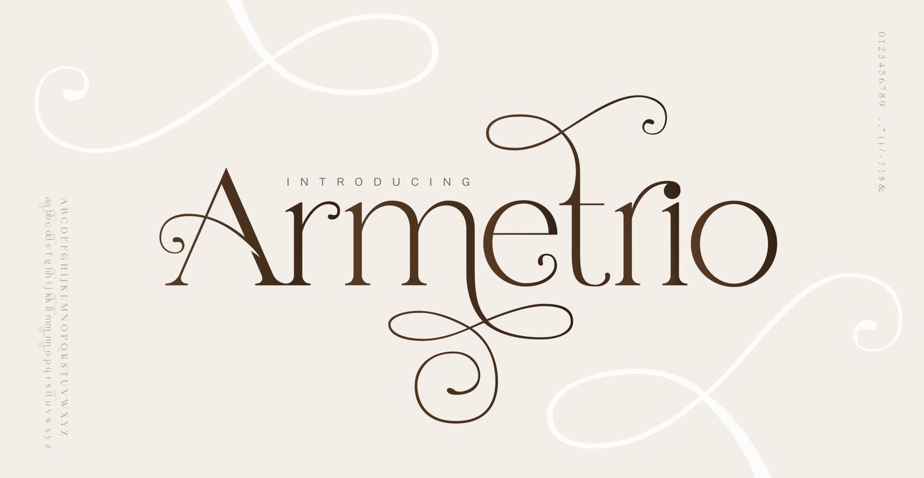 Elegant wedding font vector