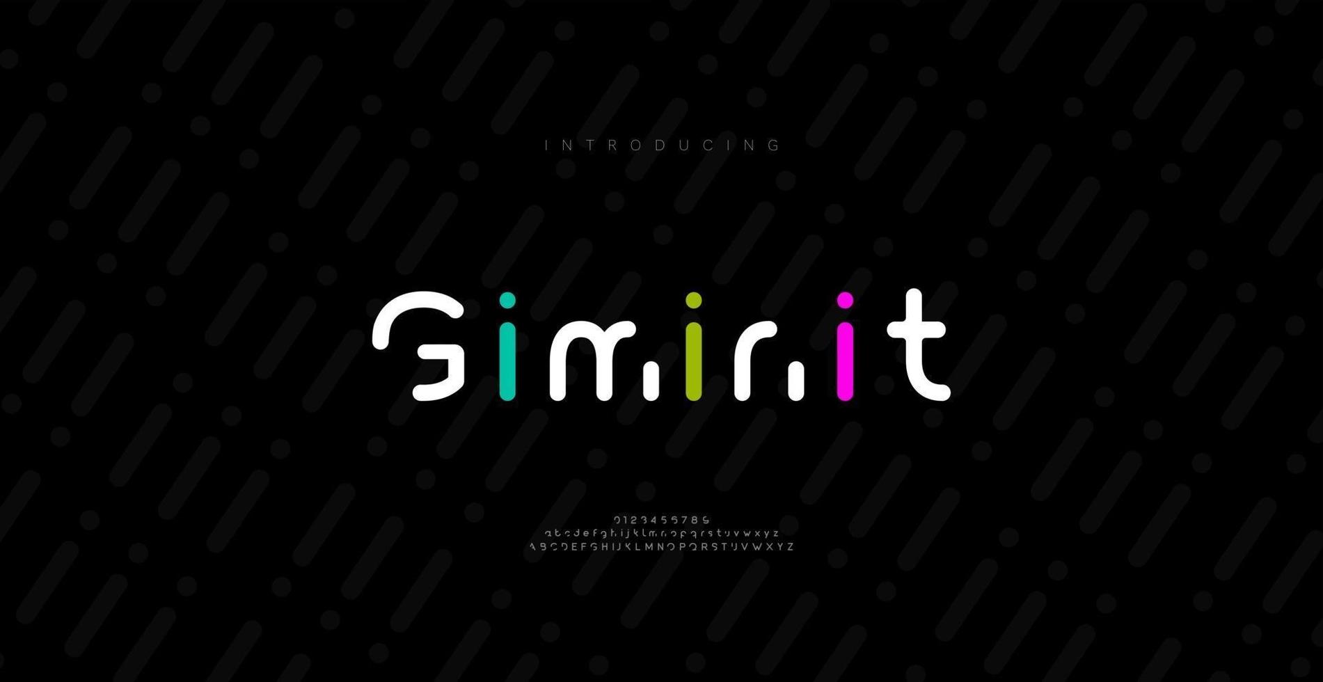 Minimal modern font vector