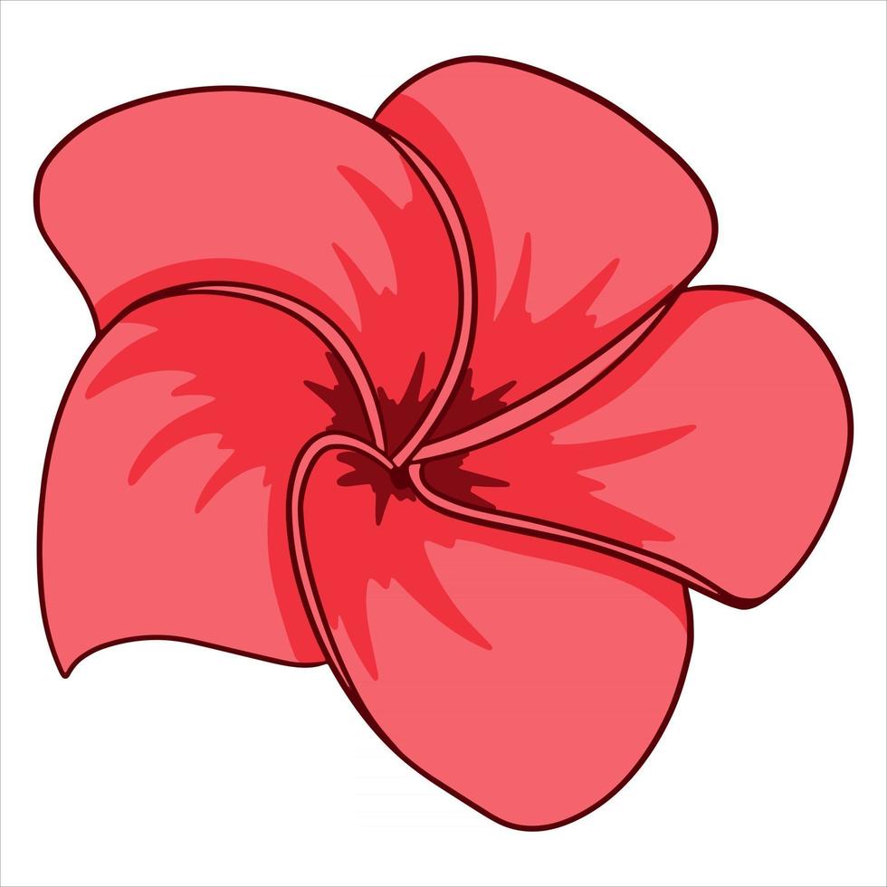 planta tropical flor brillante en estilo de dibujos animados vector