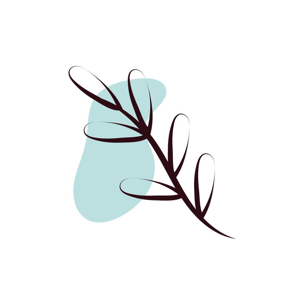branch with leafs hand draw style vector