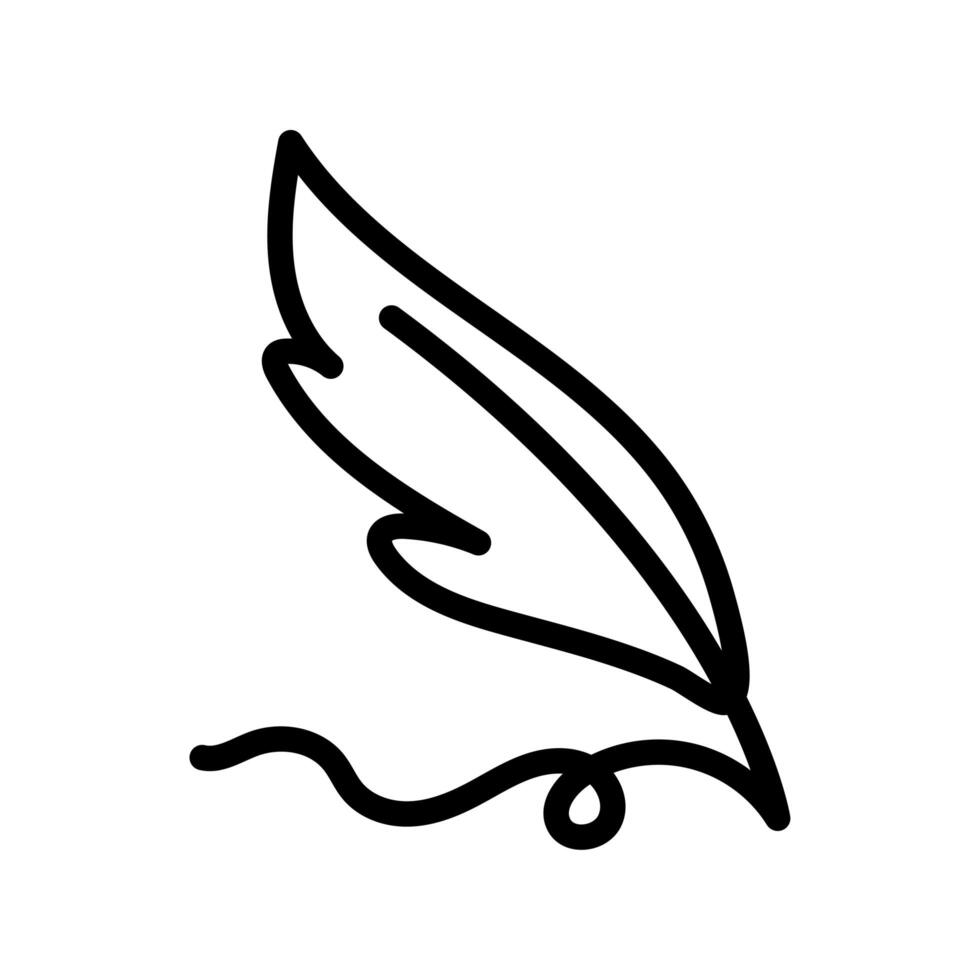 fount feather line style icon vector