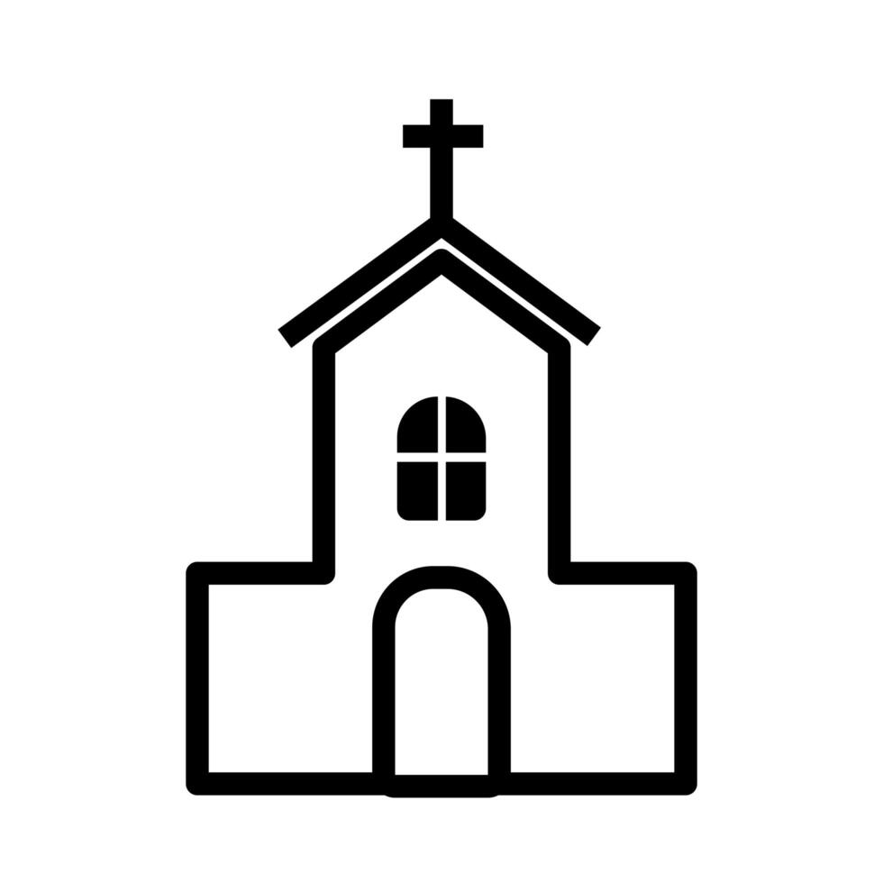 church temple line style icon vector