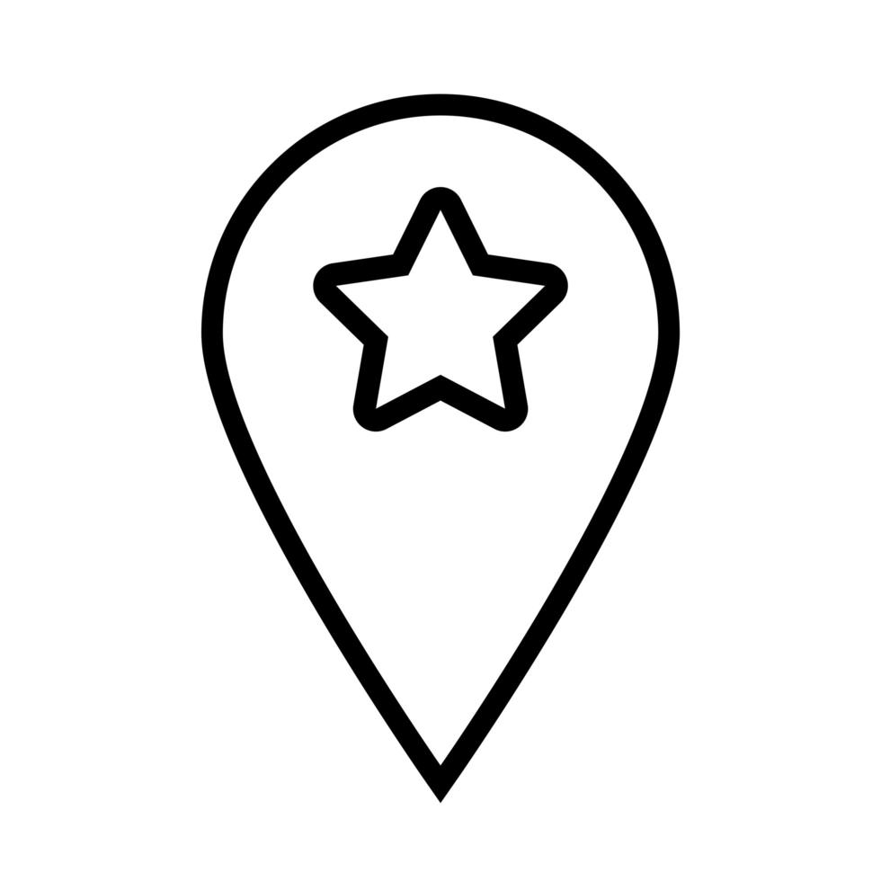 pin pointer location with star line style icon vector