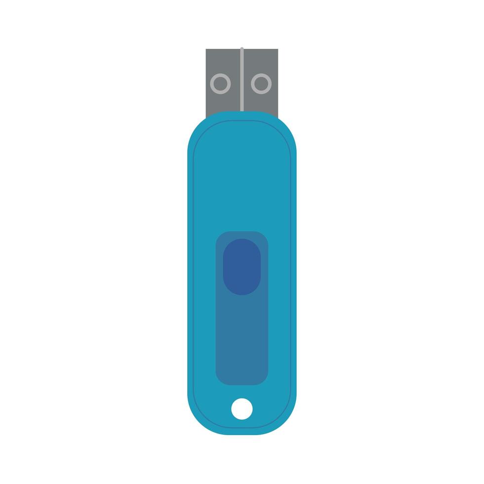 icono de estilo plano de memoria usb vector