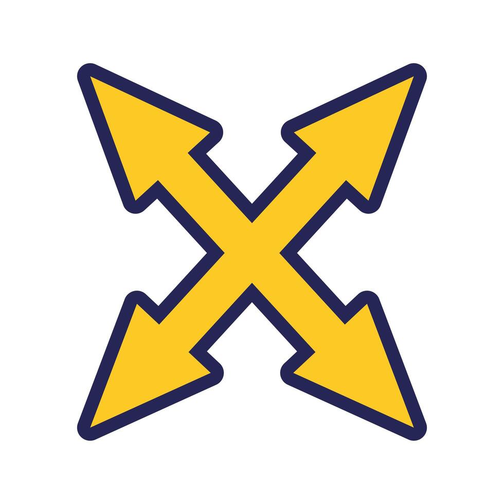 all direction arrows designer line and fill style icon vector