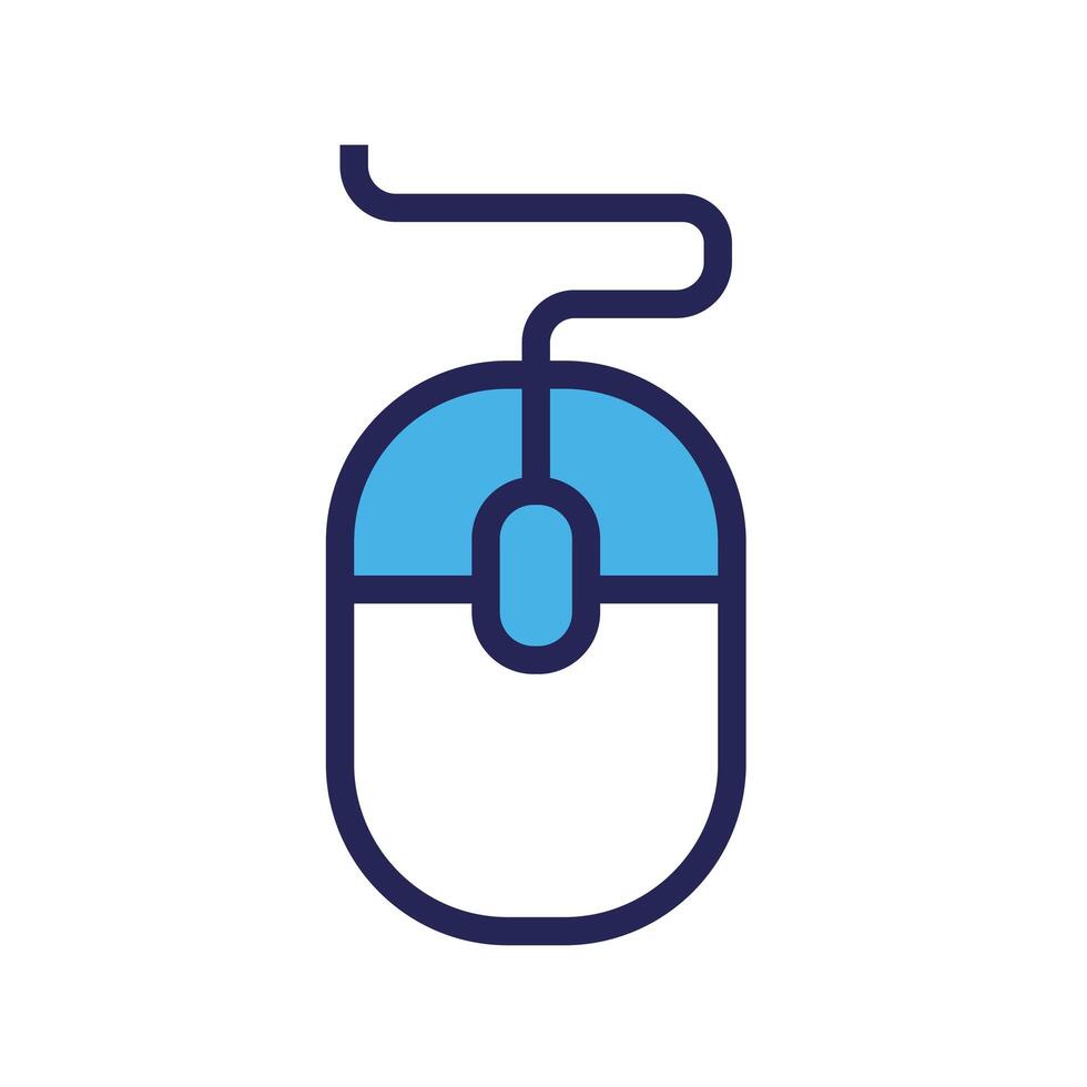 mouse computer device line and fill style vector