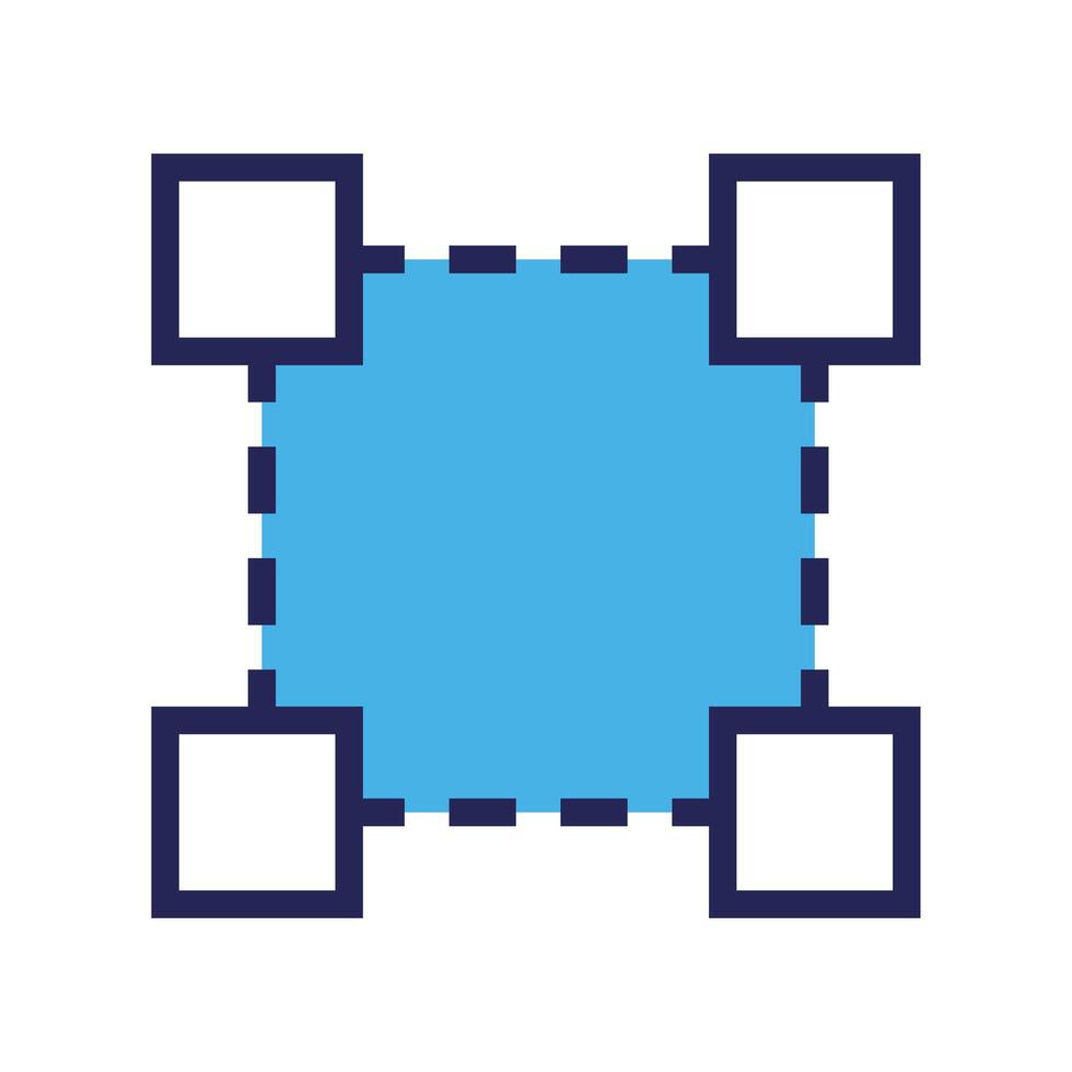 square zoom designer line and fill style icon vector