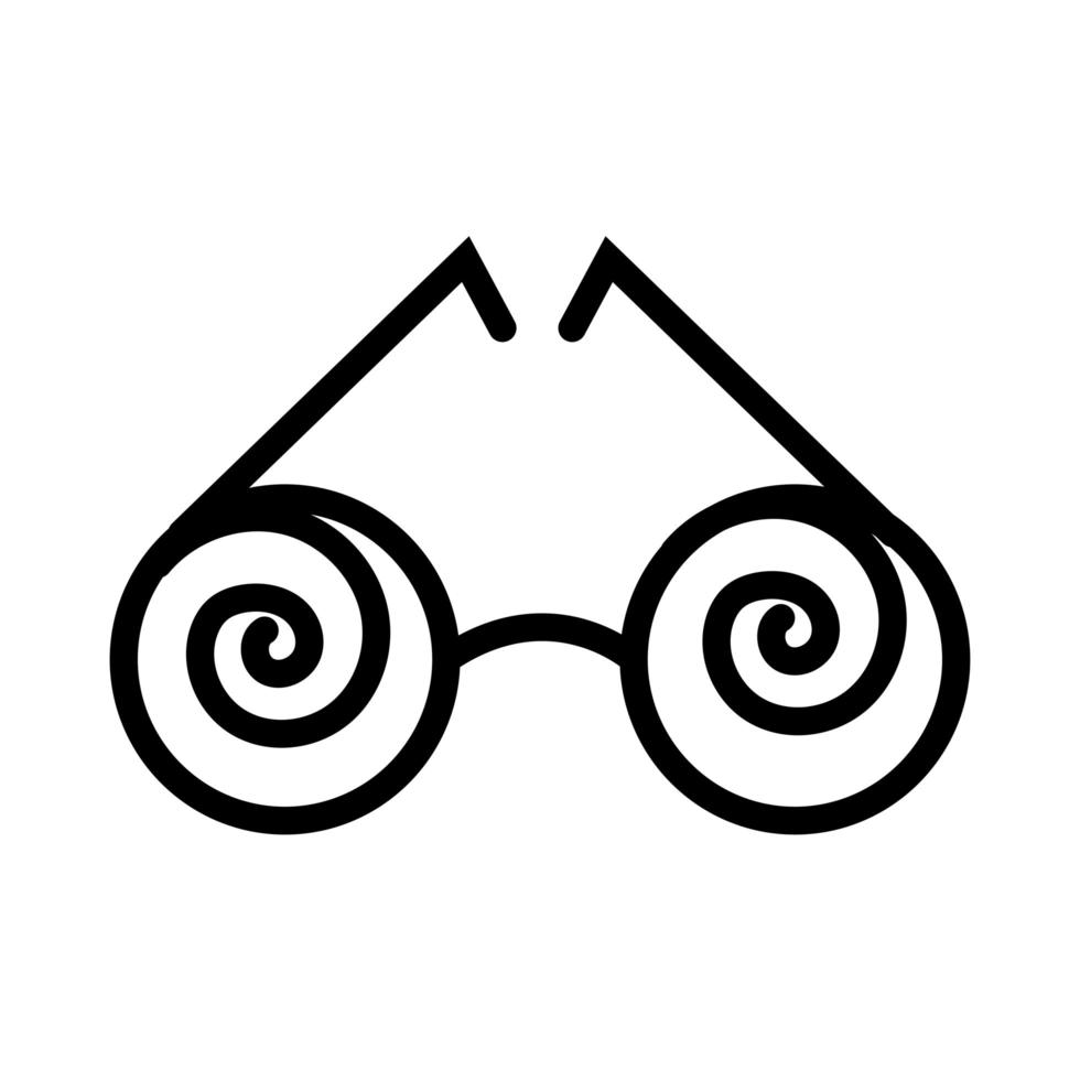 icono de estilo de línea de día de tontos de gafas locas vector