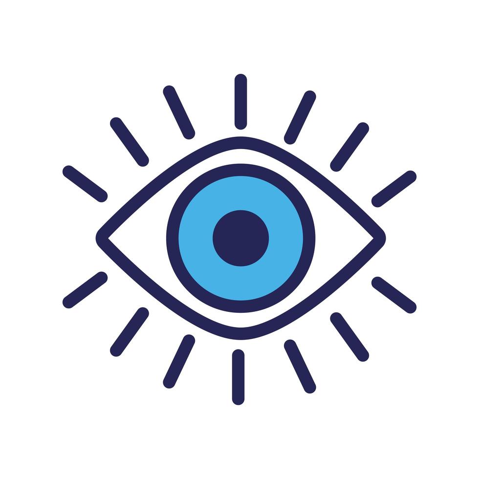 eye human organ line and fill style icon vector