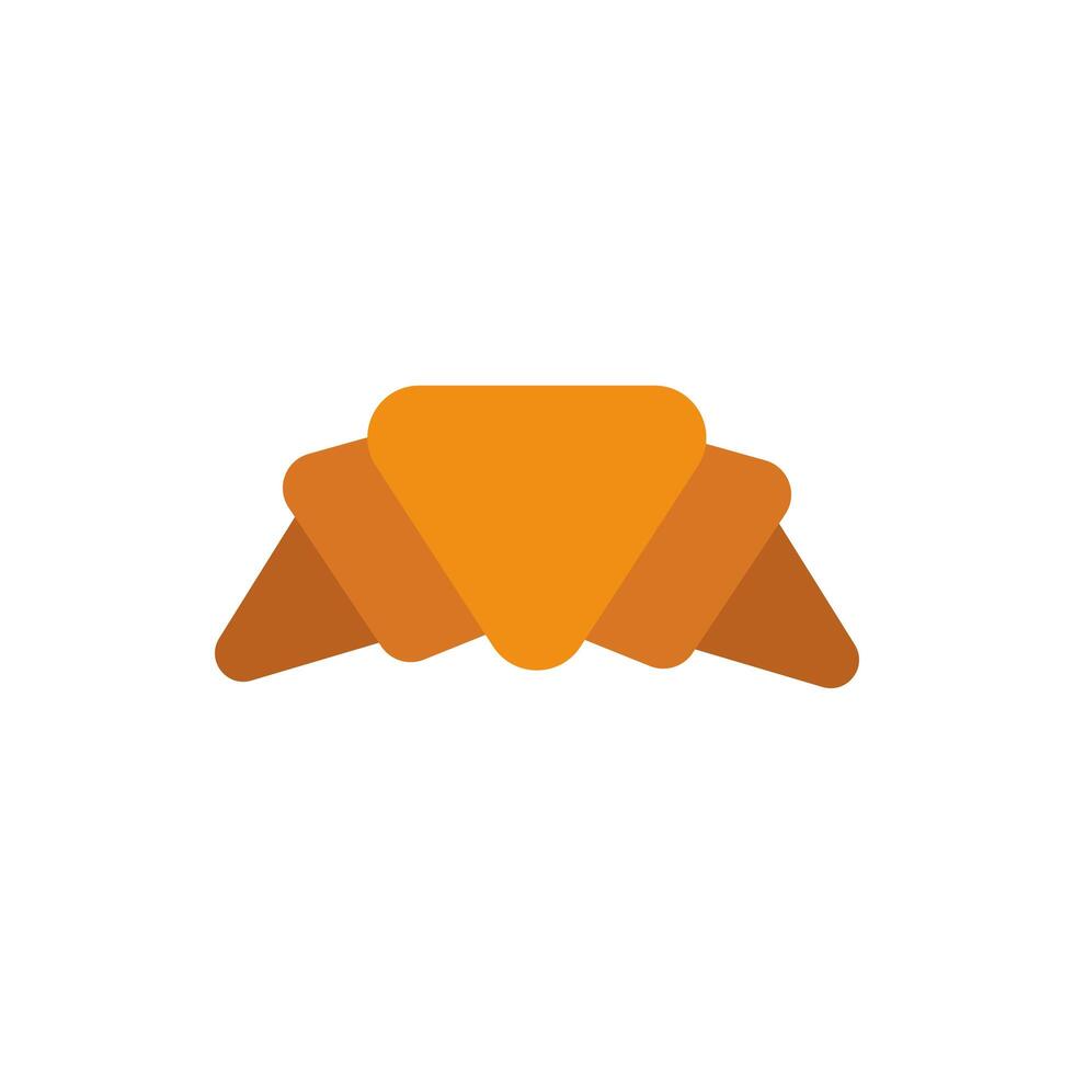 icono de estilo plano de pastelería croissant vector