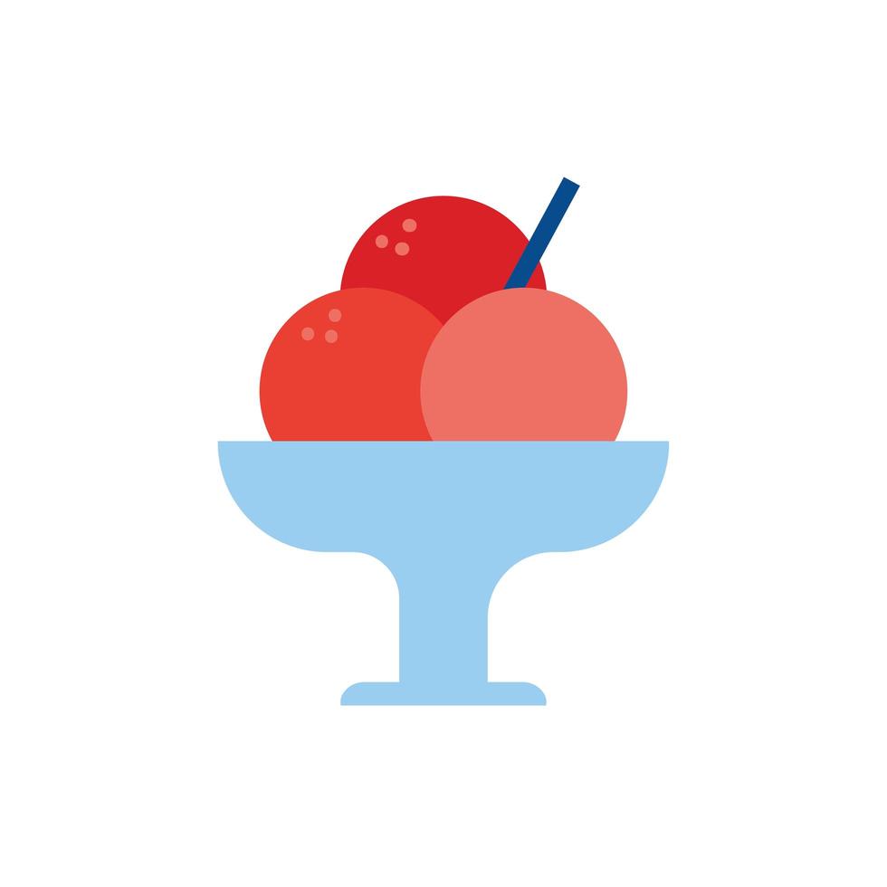 delicious ice cream in cup flat style vector