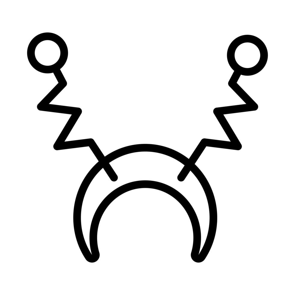 diadema con icono de estilo de línea de antenas vector