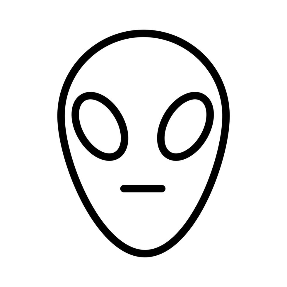 icono de estilo de línea de máscara alienígena vector