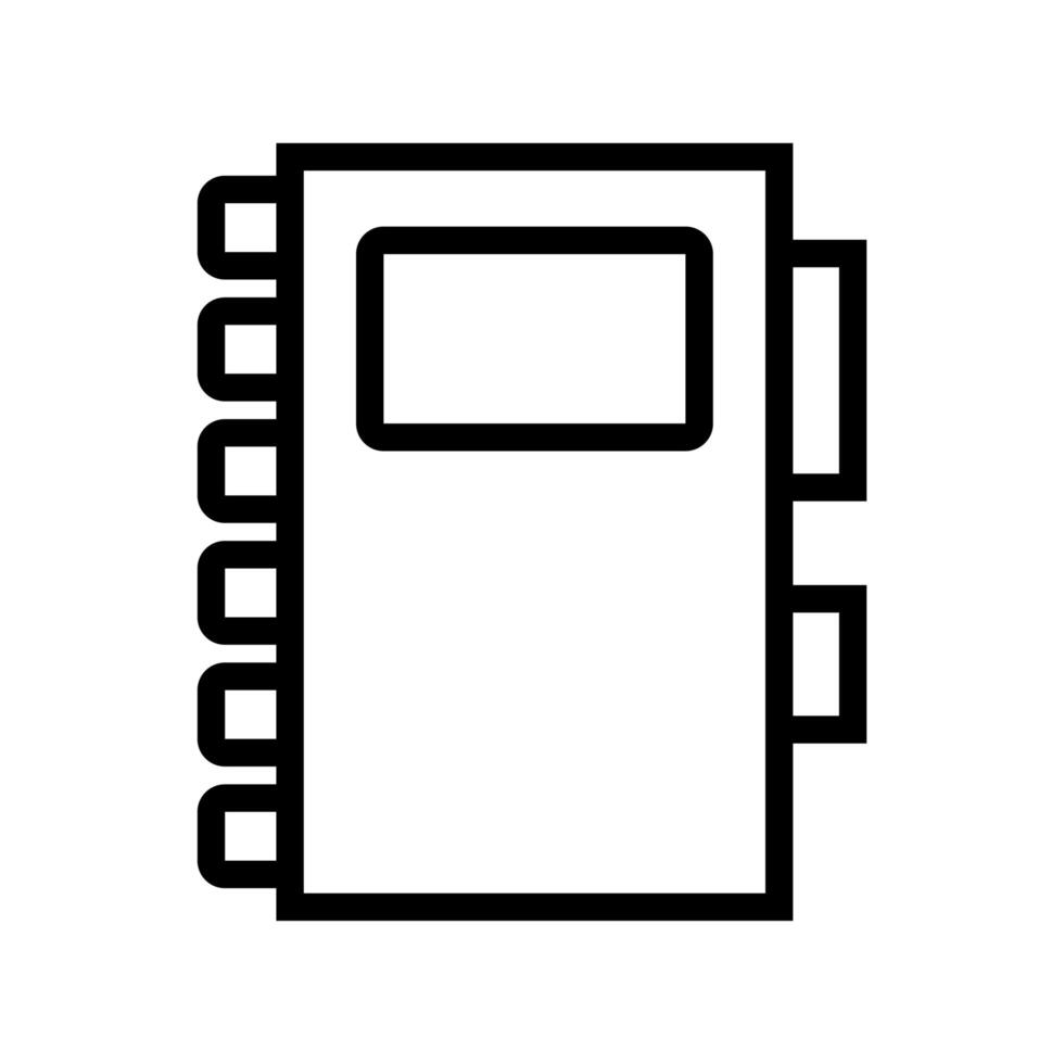 notebook supply line style icon vector