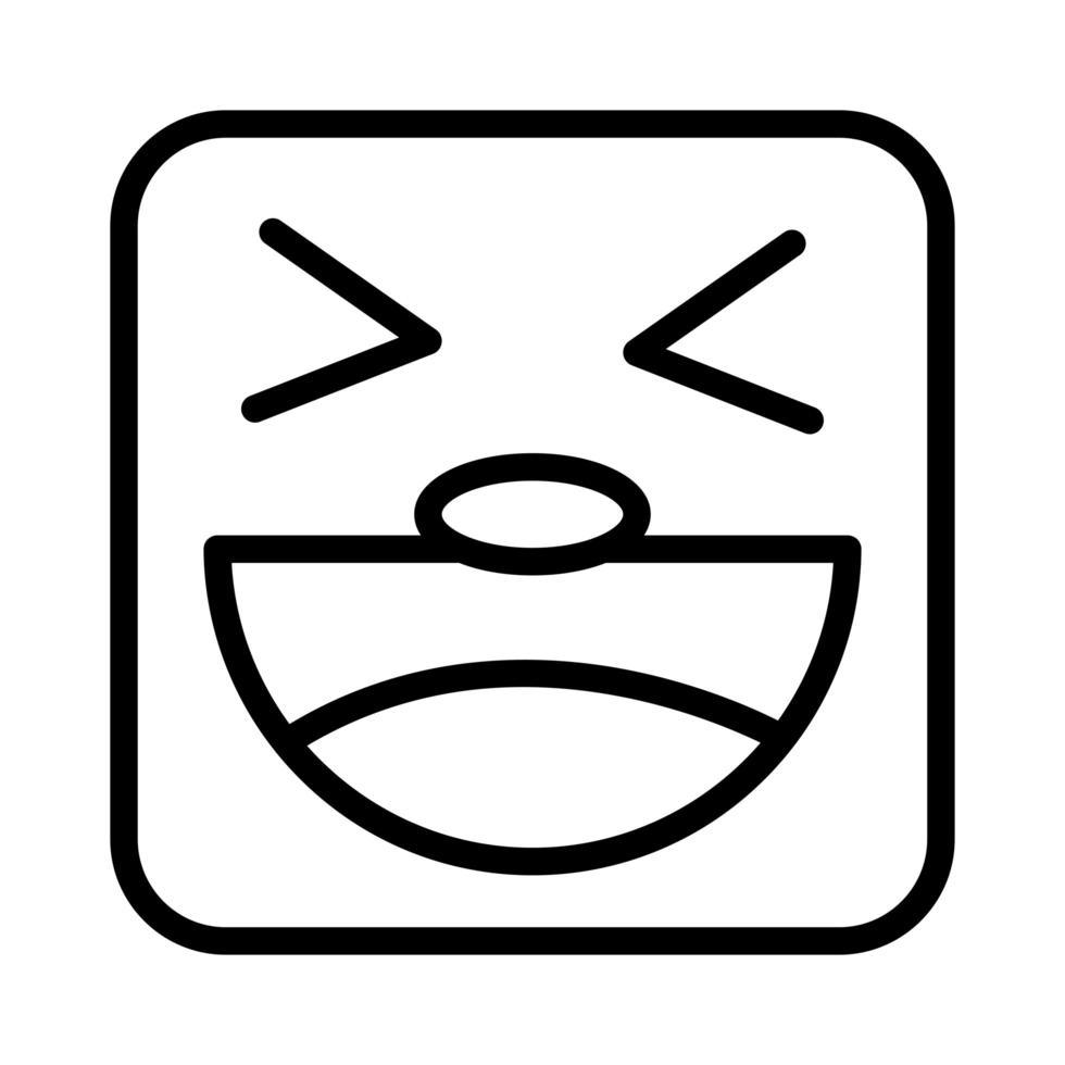 square emoji crazy face line style icon vector