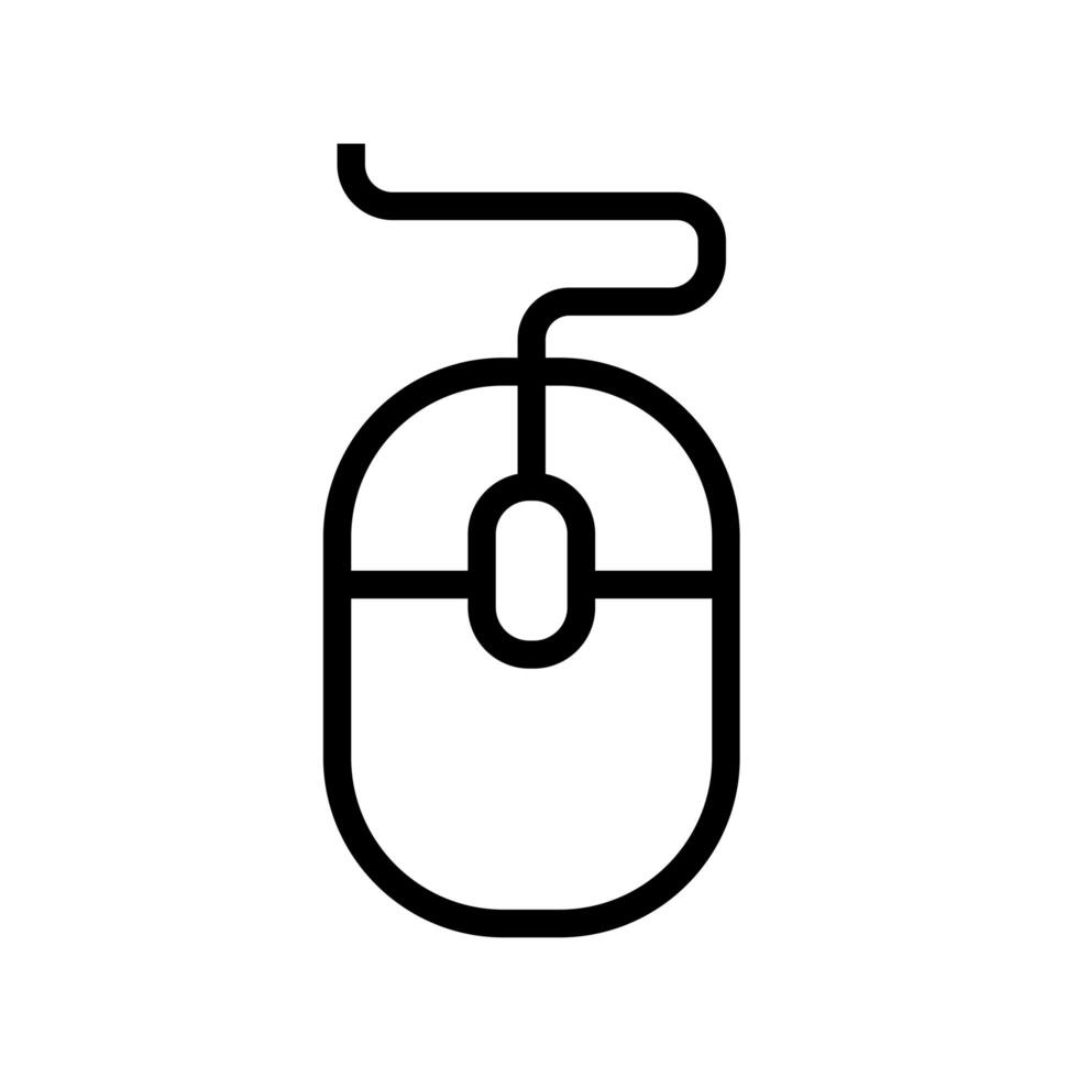 mouse computer device line style vector