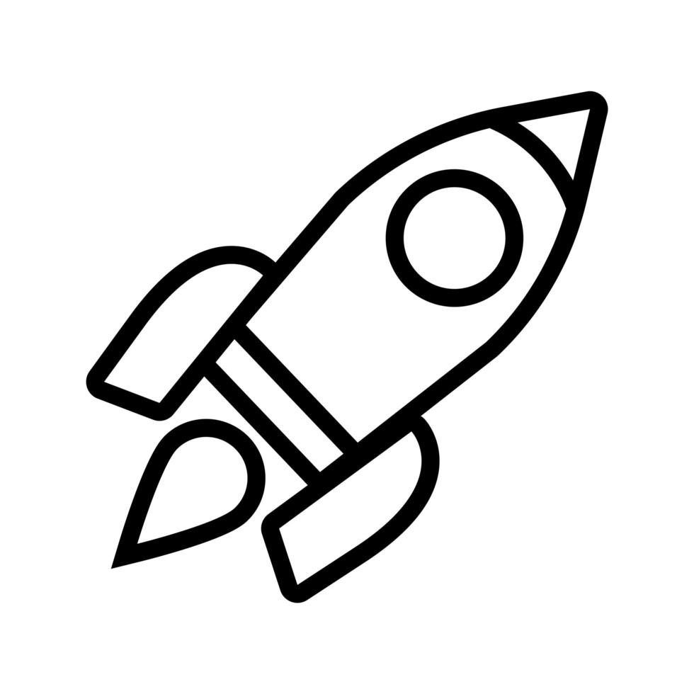 rocket launcher line style icon vector