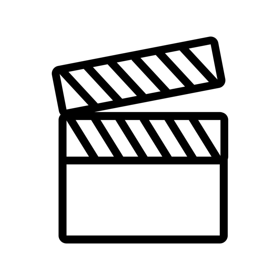 clapper board line style icon vector