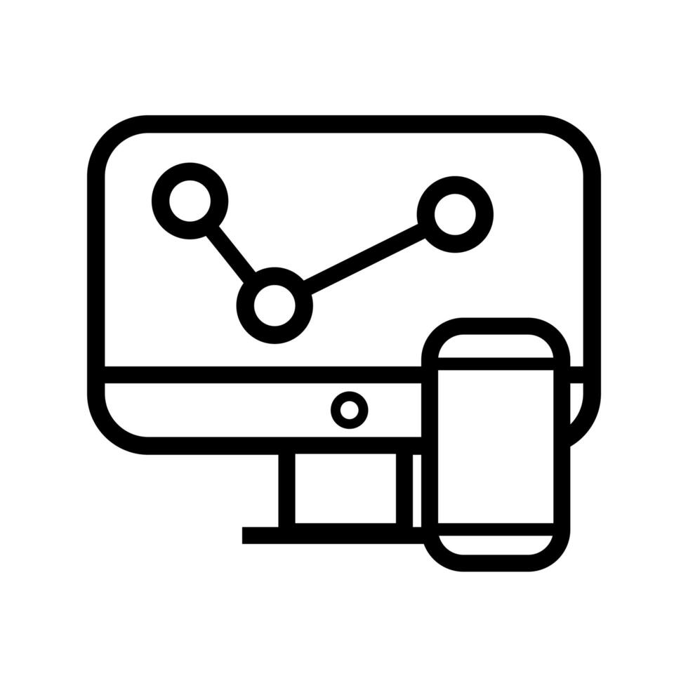 computer desktop and smartphone file style icon vector