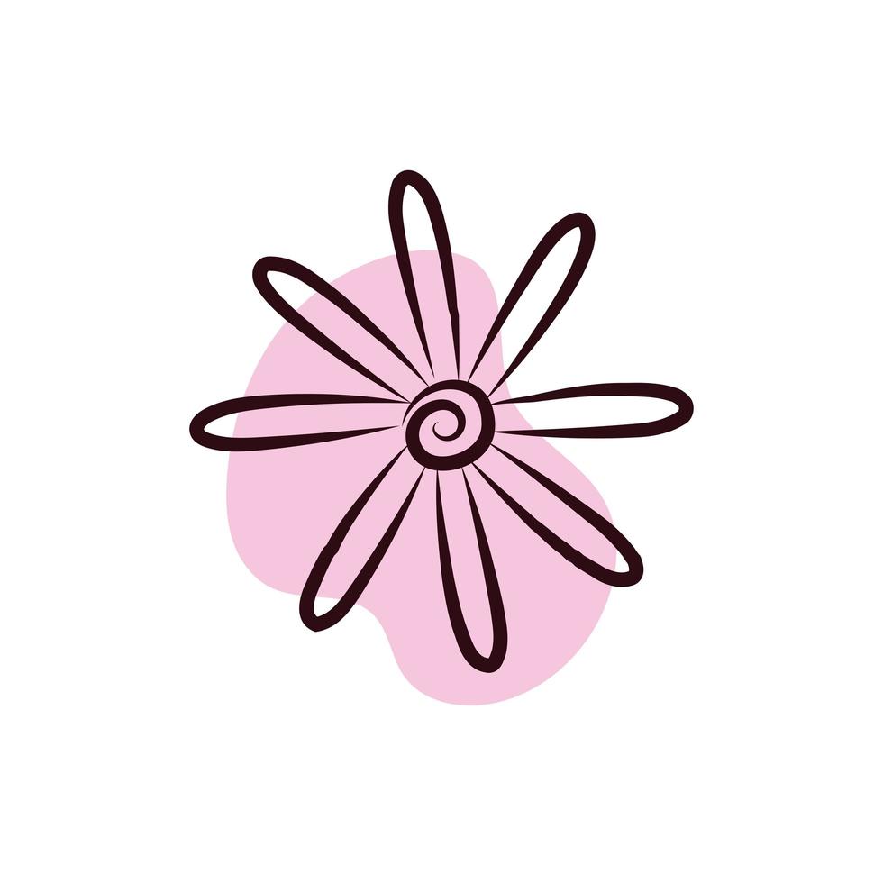 hermoso jardín de flores estilo de dibujo a mano vector