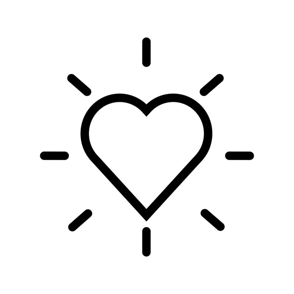 hearth love line style icon vector