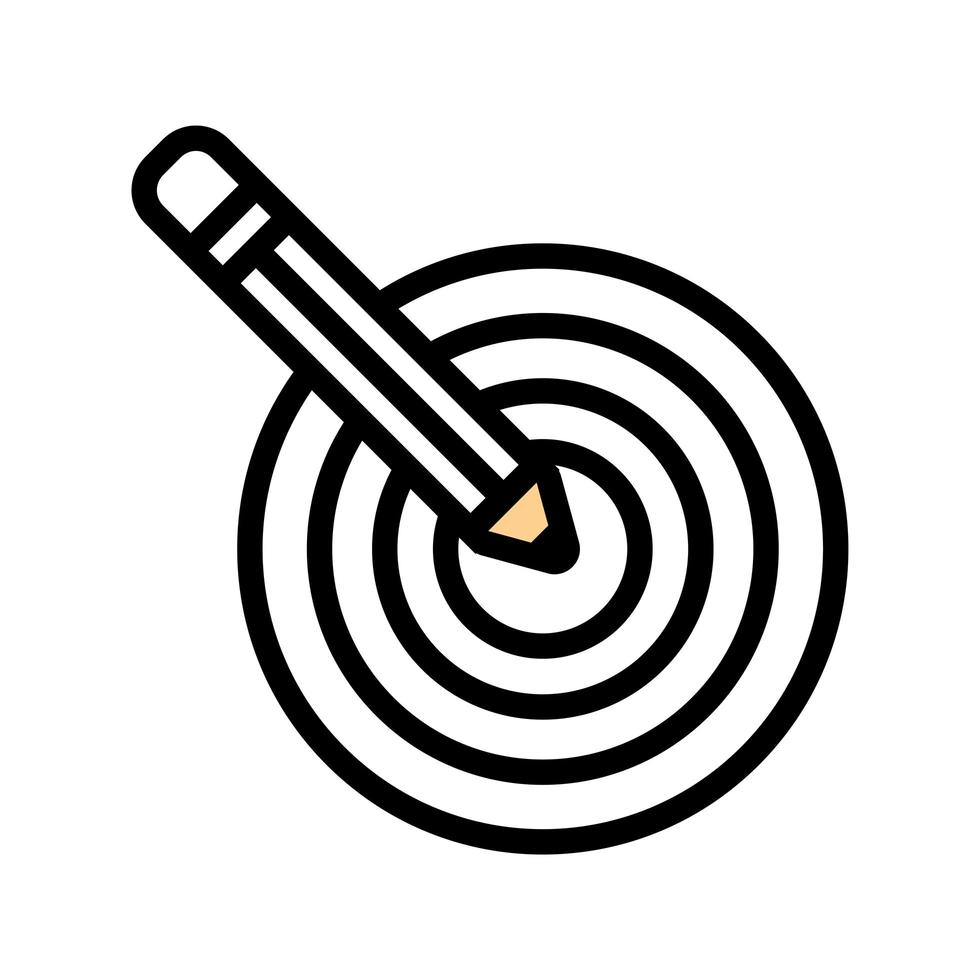 pencil with target designer line style icon vector