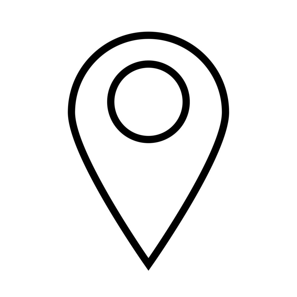 icono de estilo de línea de ubicación de puntero pin vector