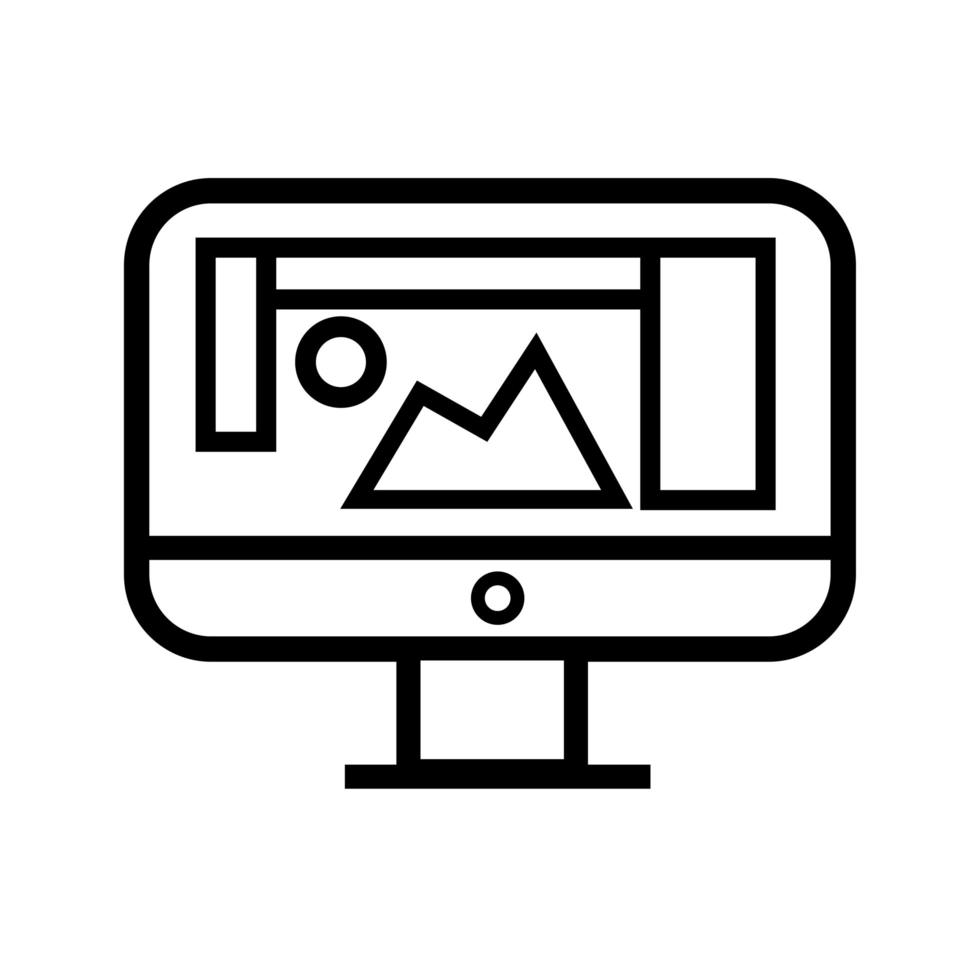 icono de estilo de archivo de escritorio de computadora vector