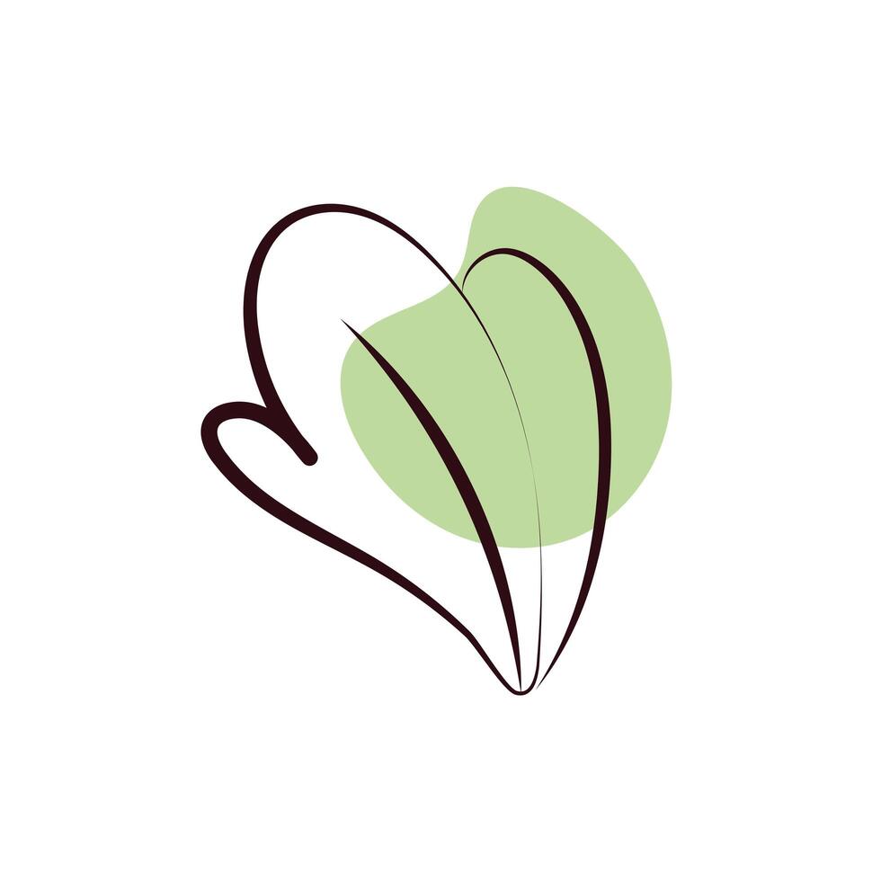 ecology leaf plant hand draw style vector