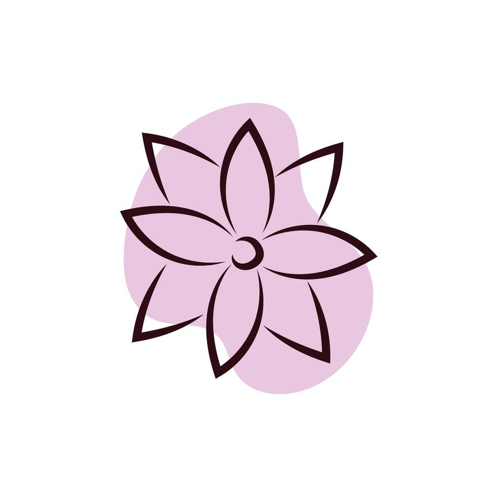 hermoso jardín de flores estilo de dibujo a mano vector