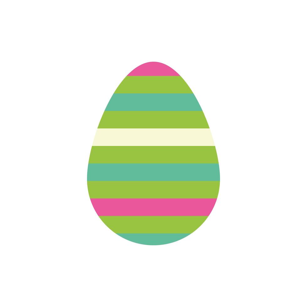 huevo de pascua pintado con rayas estilo plano vector