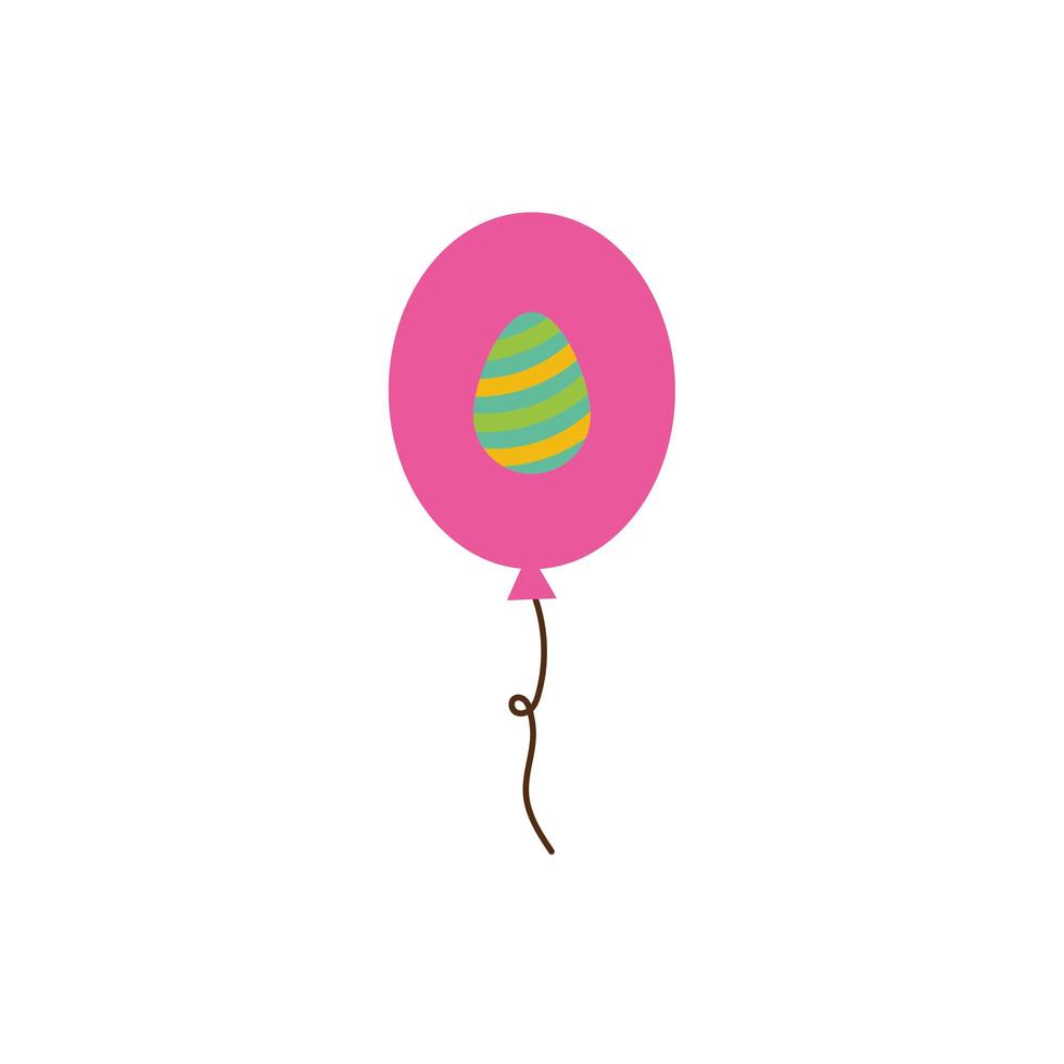 balloon helium with easter egg painted flat style vector